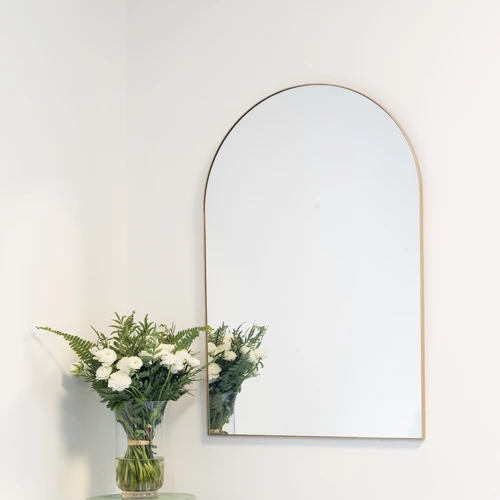 מראת קשת זהב GOLD ARCH – מראת קיר מעוצבת עם מסגרת זהב דקה | 5 מידות