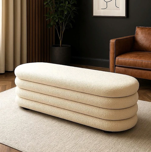 ספסל אחסון נעמה בוקלה שמנת