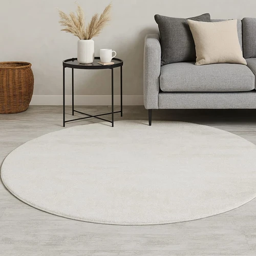 שטיח טימי עגול לבן\ צבעים לבחירה 150 סמ