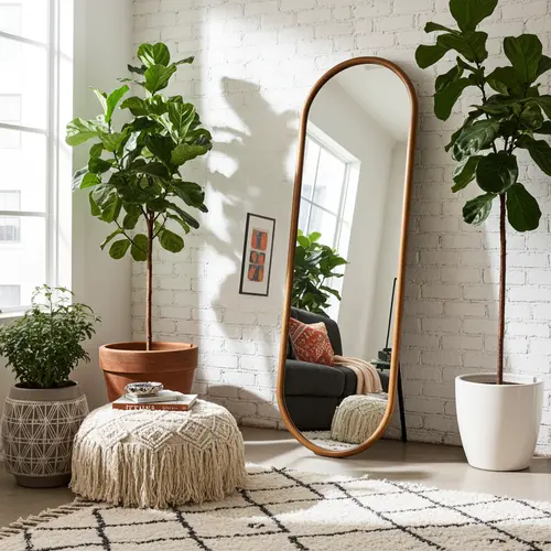 הילה מראת גוף עומדת - מסגרת עץ אובלית 170*60 ס"מ