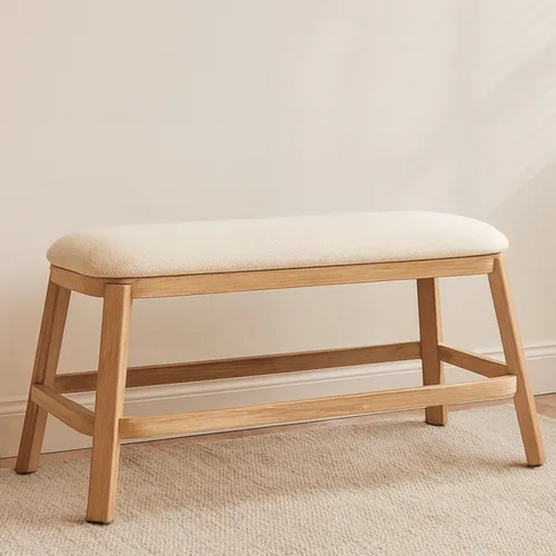 ספסל עץ טיק מרופד