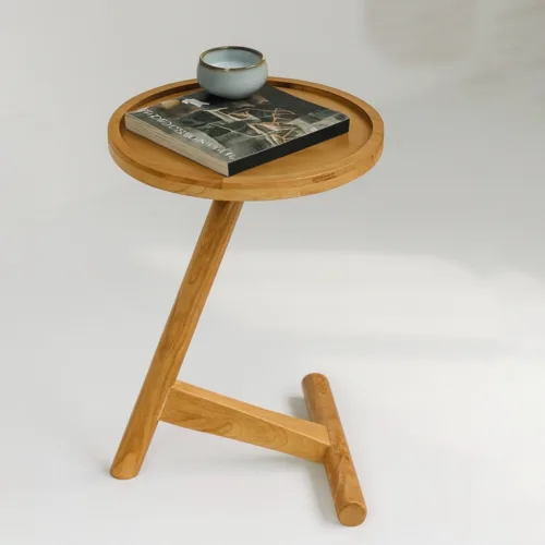 שולחן צד עץ מלא זן נטוראל