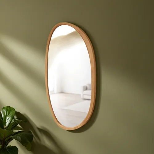 מראת אינפיניטי עץ מלא ,מראה אמורפית מעוצבת , טבעי או כהה לבחירה