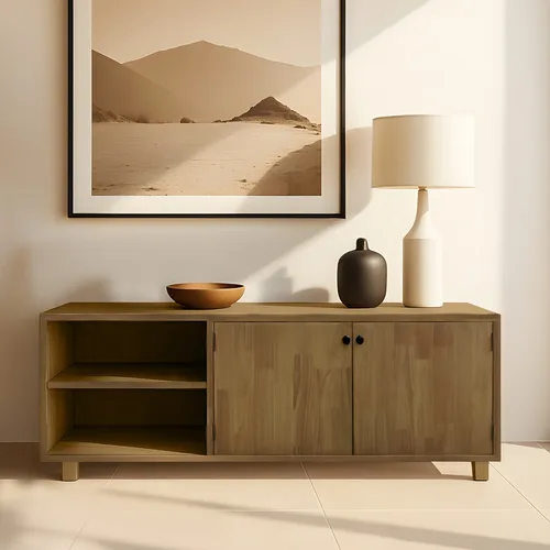 מזנון יער מעץ 2 דלתות ומדף