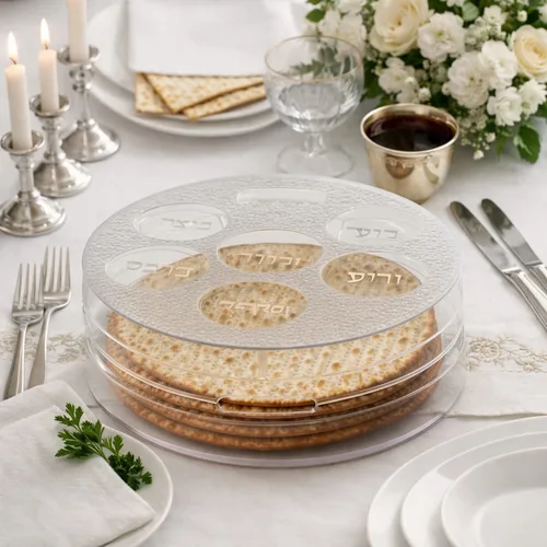 קערת ליל הסדר משולבת מדפי מצות דגם מור