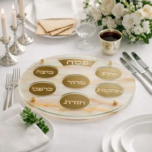 קערת ליל הסדר דגם מור – Marble & Gold