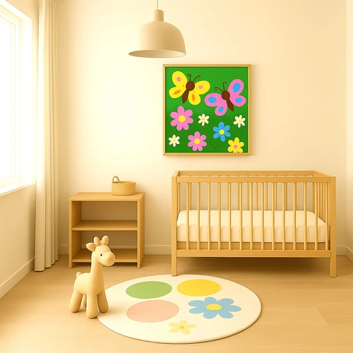 תמונה לחדר ילדים פרפרים זוהרים