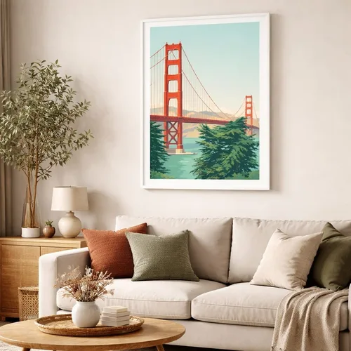 תמונה קנבס בעיצוב מקורי גשר סן פרנסיסקו על המים סטודיו 26 לאורך