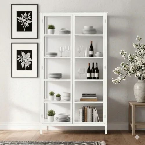 ויטרינה מודרנית מתכת וזכוכית- אדל וויט