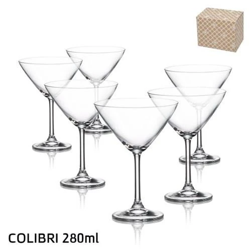 סט 6 גביעי מרטיני COLIBRI מקריסטל בוהמיה – 280 מ״ל