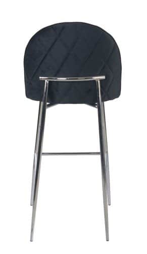 כיסא בר רוי שחור רגל ניקל